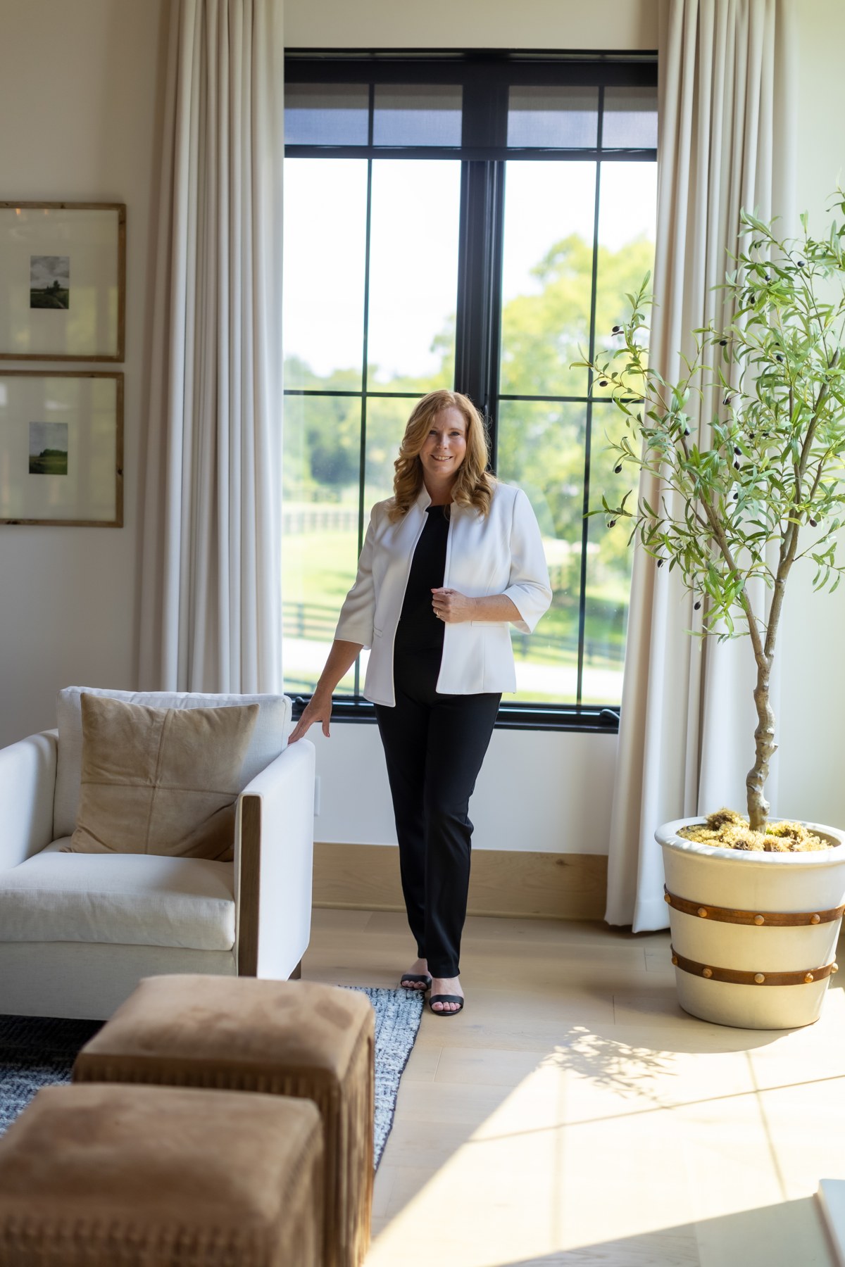 Bright home interior opening to the outdoors